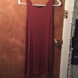Ribbed Burgundy Flowy Dress